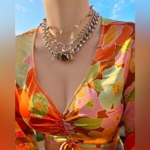 Floral Print Satin Top